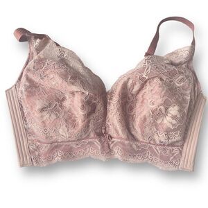 Dusty Rose Lace and Comfort Knit Bra-let, Size 44DD
